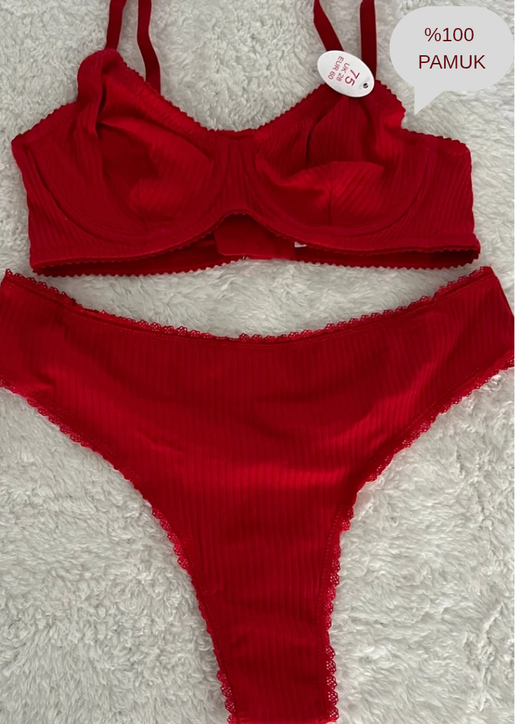Berry Pamuklu Takım Kırmızı