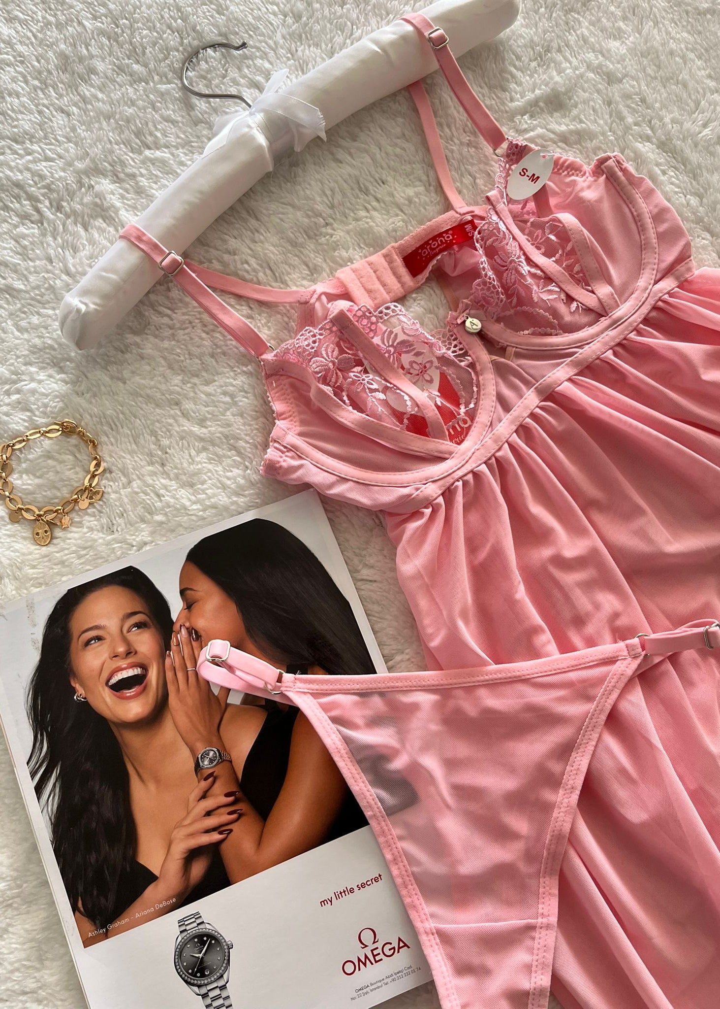 Tül Balenli Gecelik Pudra